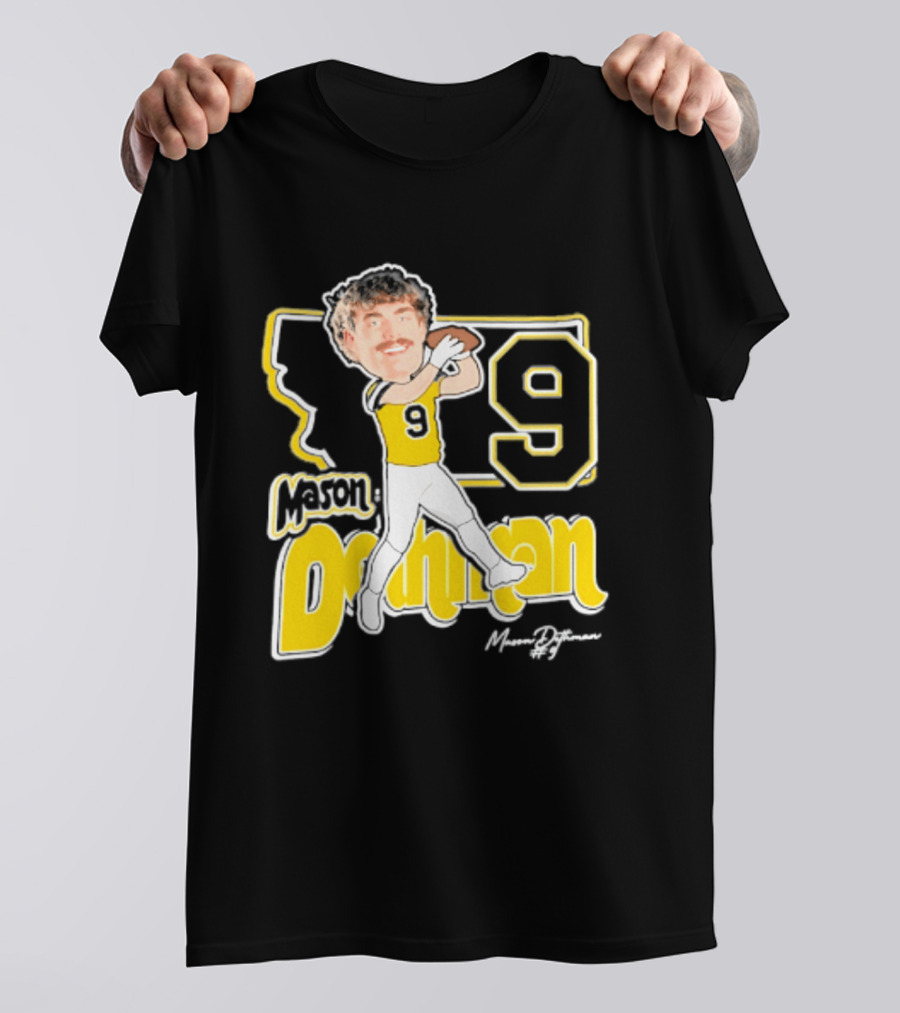 Mason Dethman Montana State Bobcats Caricature 2026 Number 9 Football T-Shirt