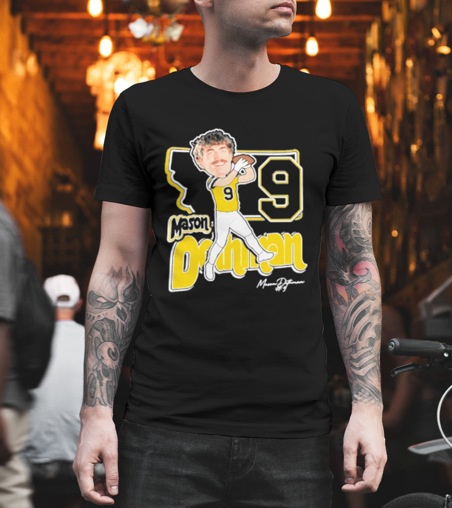 Mason Dethman Montana State Bobcats Caricature 2026 Number 9 Football T-Shirt