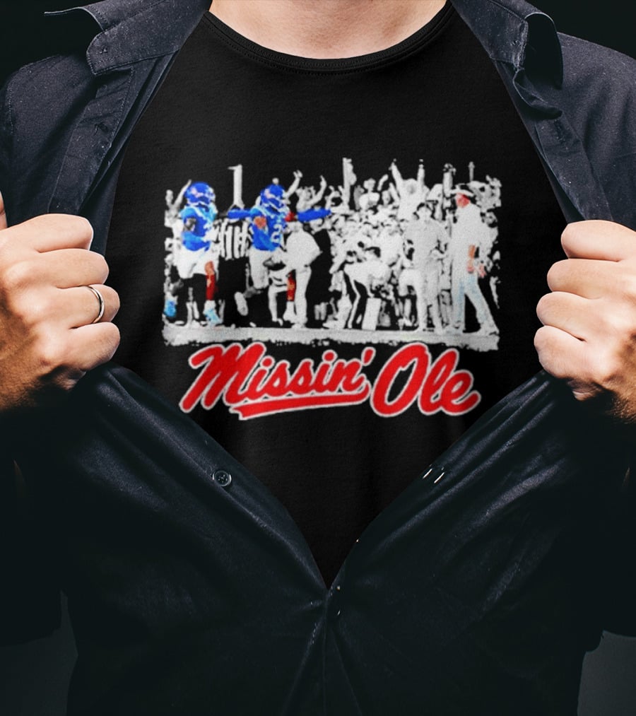 Missin Ole Miss Football Sideline Game Day Enthusiasts T-Shirt