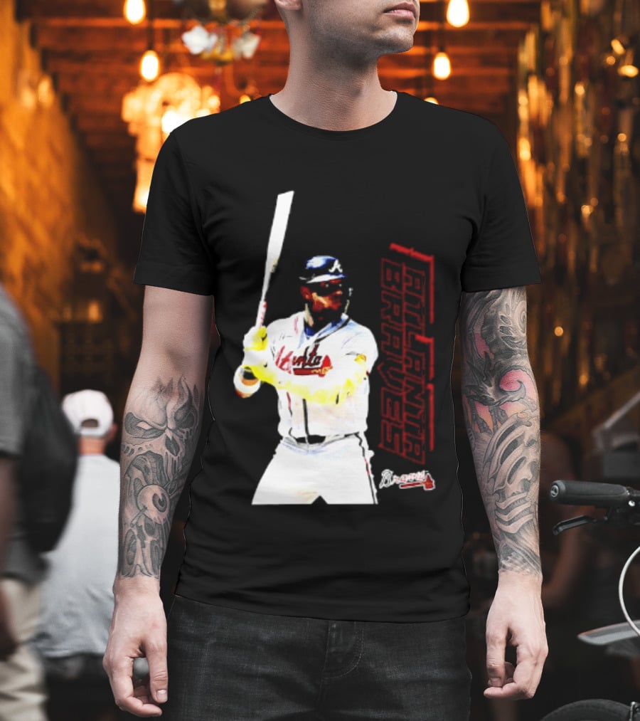Ronald Acuña Jr Atlanta Braves Swing Action Baseball Player T-Shirt