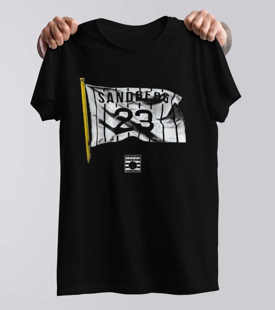 Ryne Sandberg 23 Flag With Baseball Bat And Stripes T-Shirt