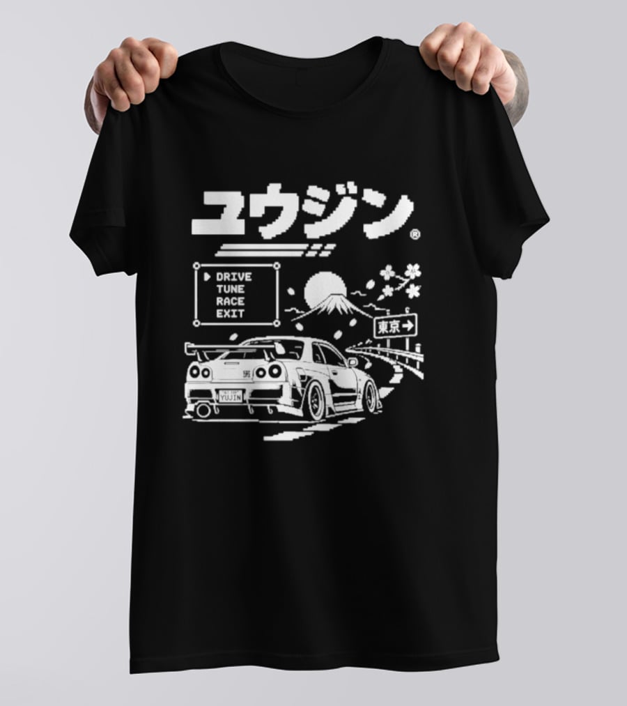 Tokyo Drive Tune Race JDM Car Mount Fuji Japan Racing Scene T-Shirt