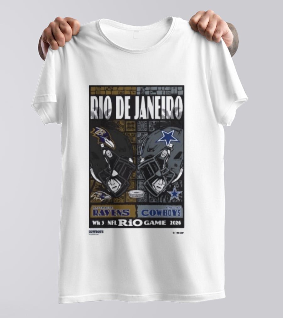 Rio De Janeiro Week 3 2026 NFL Ravens Cowboys Game T-Shirt