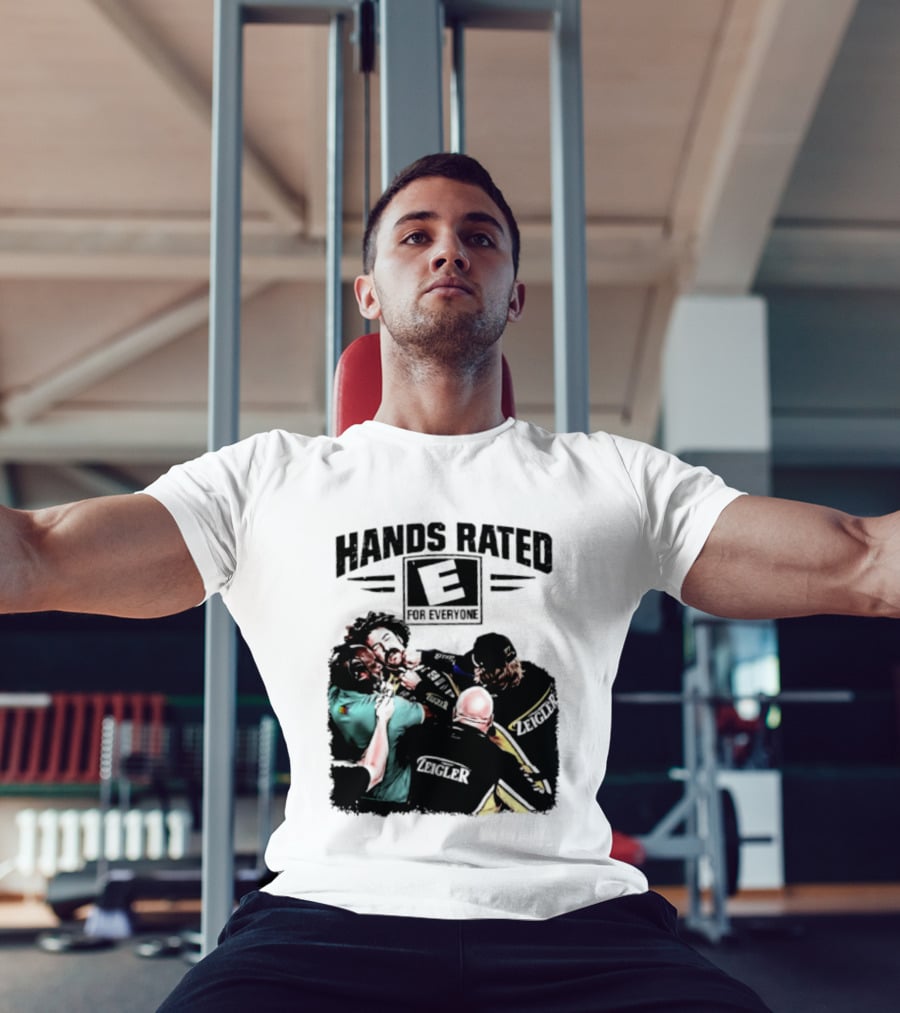 Hands Rated E For Everyone NASCAR Racing Brawl Scene T-Shirt