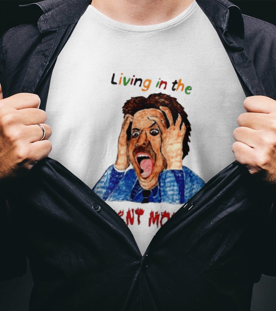 Living In The Present Moment Scream Distressed Expression T-Shirt