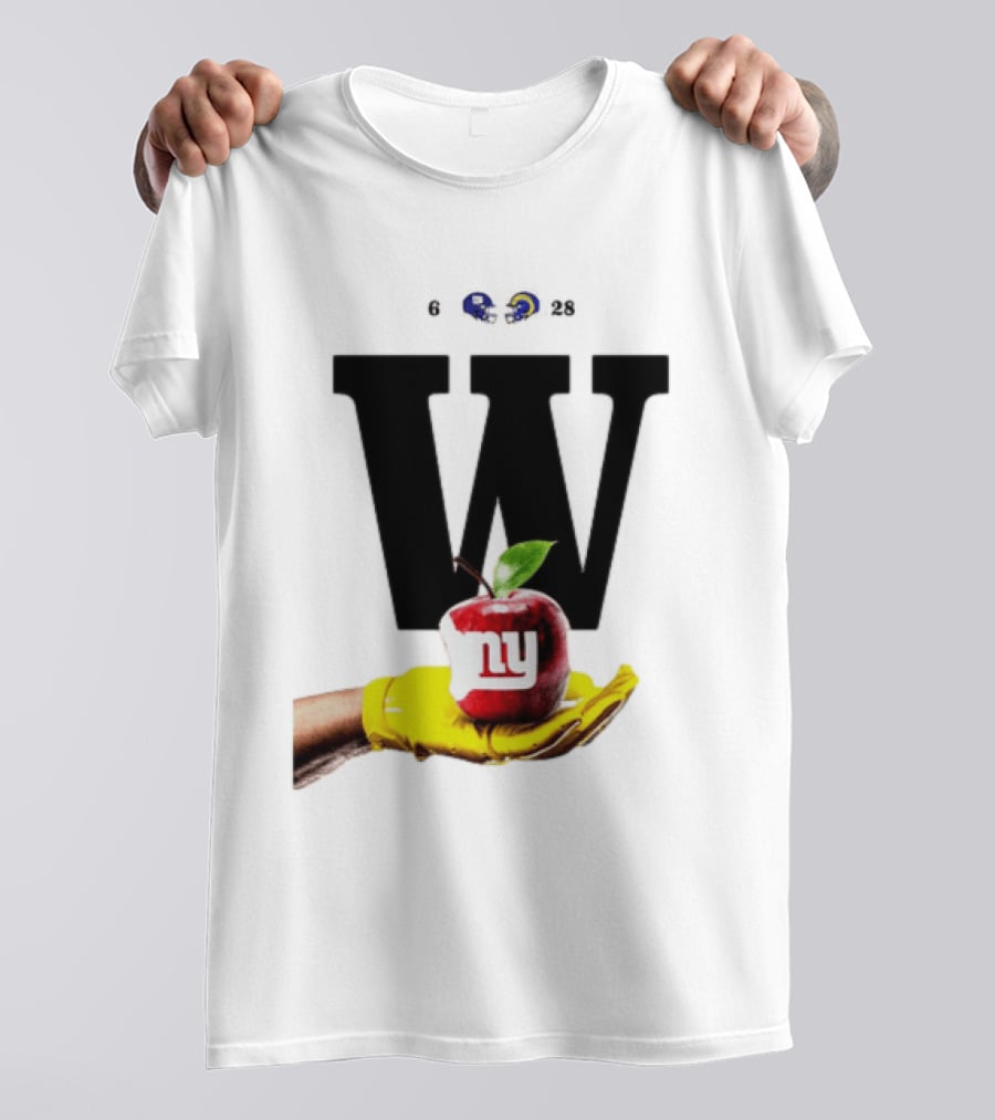 Los Angeles Rams W Over New York Giants Big Apple Victory T-Shirt