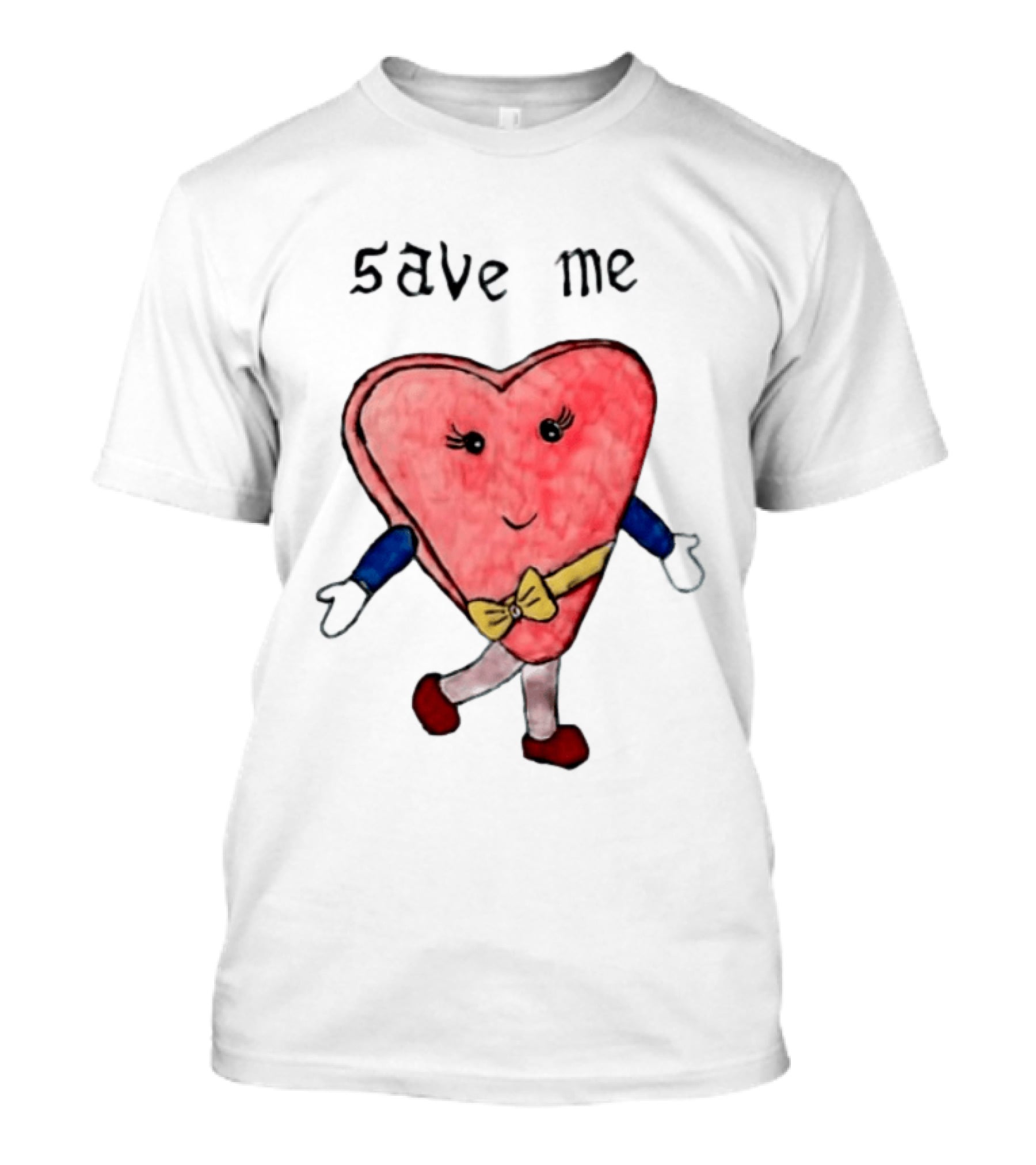 Save Me Heart Cartoon With Bowtie And Arms T-Shirt