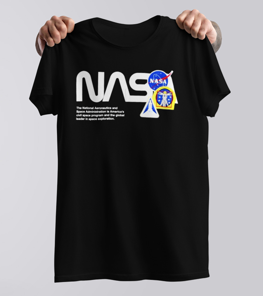 NASA Galaxy Essential Alpha Industries Store Iconic Space Patches T-Shirt