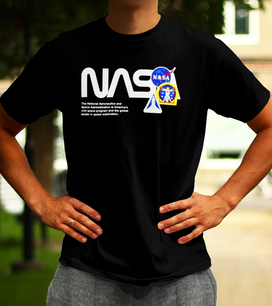 NASA Galaxy Essential Alpha Industries Store Iconic Space Patches T-Shirt