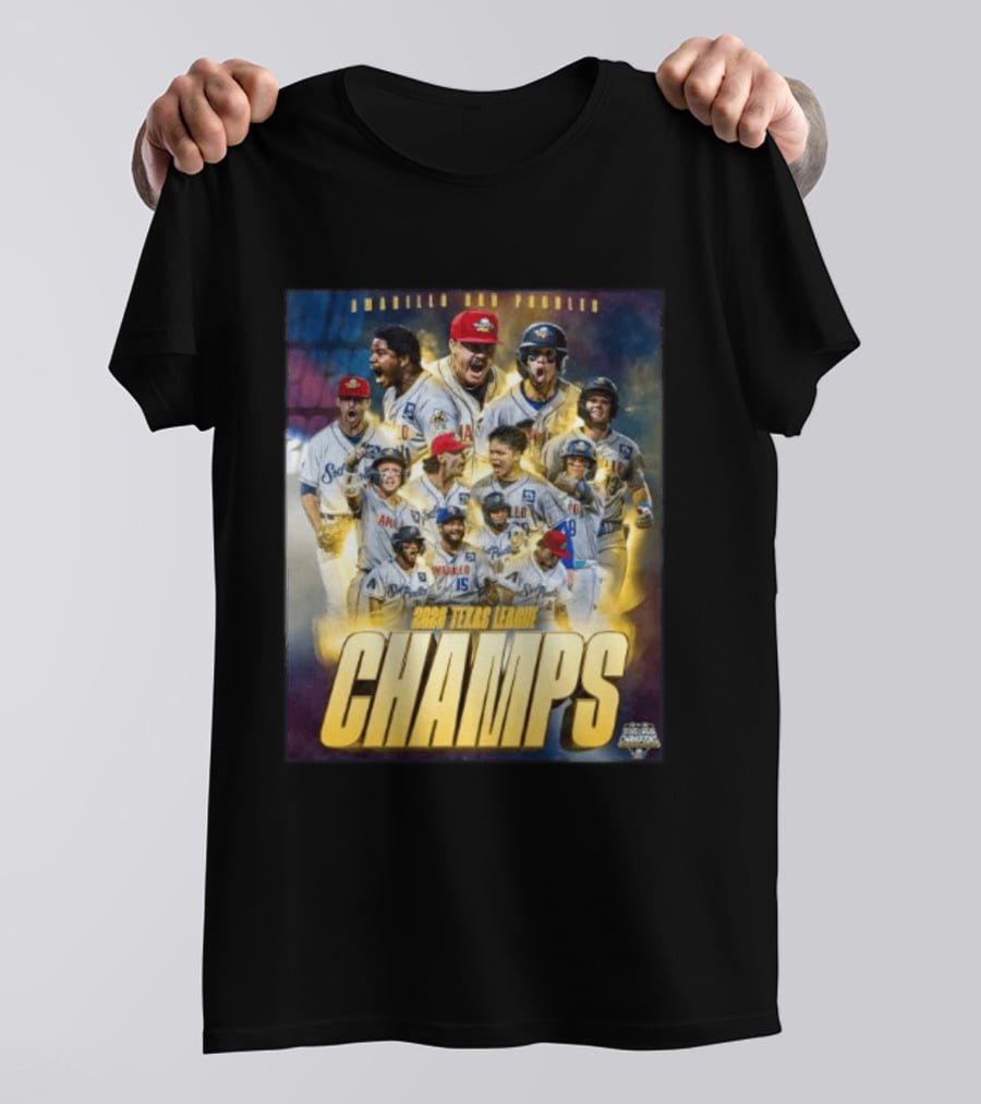 Amarillo Sod Poodles 2023 Texas League Champs Team Celebration T-Shirt