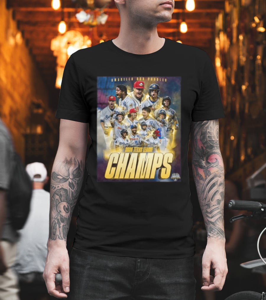 Amarillo Sod Poodles 2023 Texas League Champs Team Celebration T-Shirt