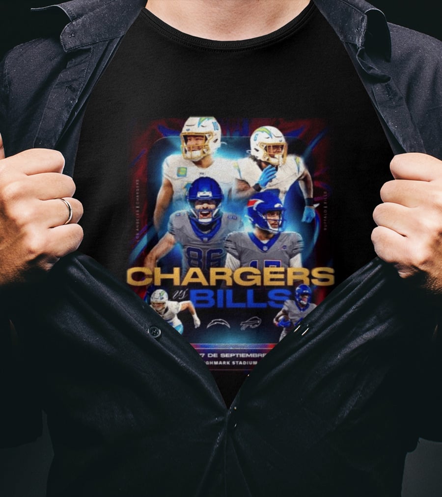 Los Angeles Chargers Vs Buffalo Bills Domingo 27 De Septiembre Highmark Stadium T-Shirt