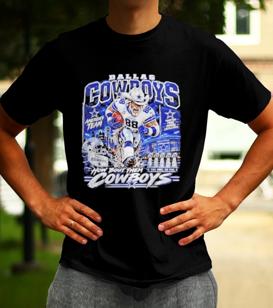 Dallas Cowboys America's Team How 'Bout Them Cowboys Five Rings One Goal Excellence T-Shirt