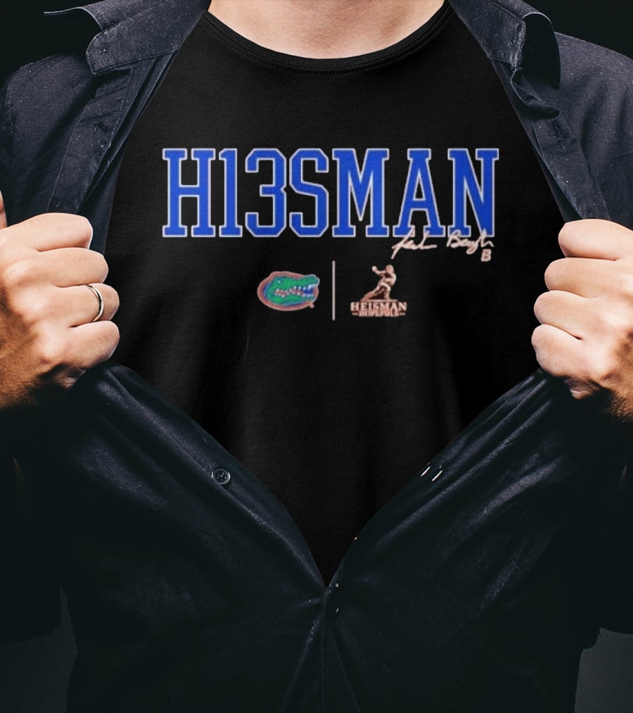 Florida Gators Football H13SMAN Jadan Baugh 13 Heisman Trophy T-Shirt