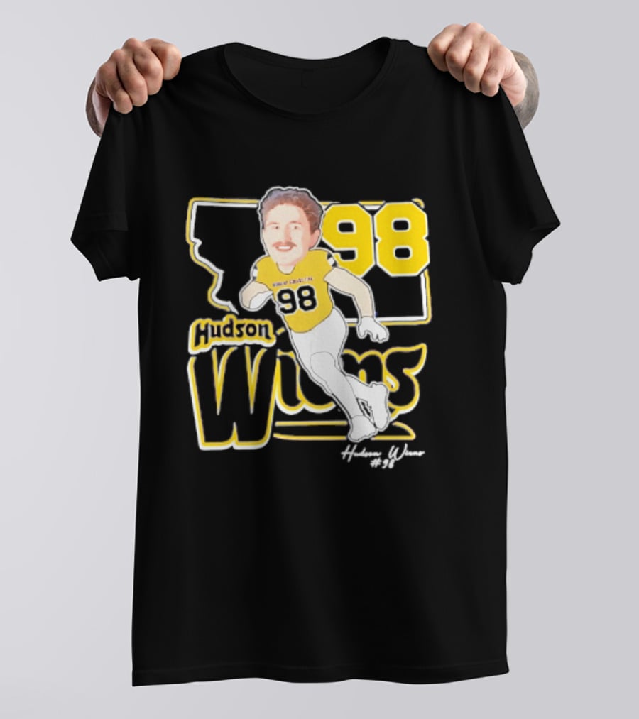 Hudson Wiens 98 Montana State Bobcats Player Caricature T-Shirt