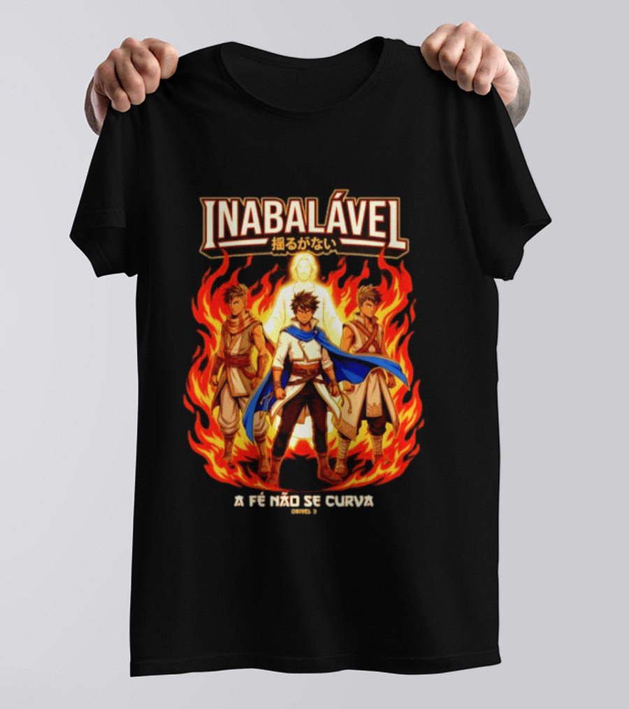 Inabalável A Fé Não Se Curva Daniel 3 Anime Style Fiery Guardians T-Shirt