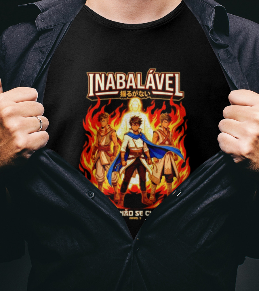 Inabalável A Fé Não Se Curva Daniel 3 Anime Style Fiery Guardians T-Shirt