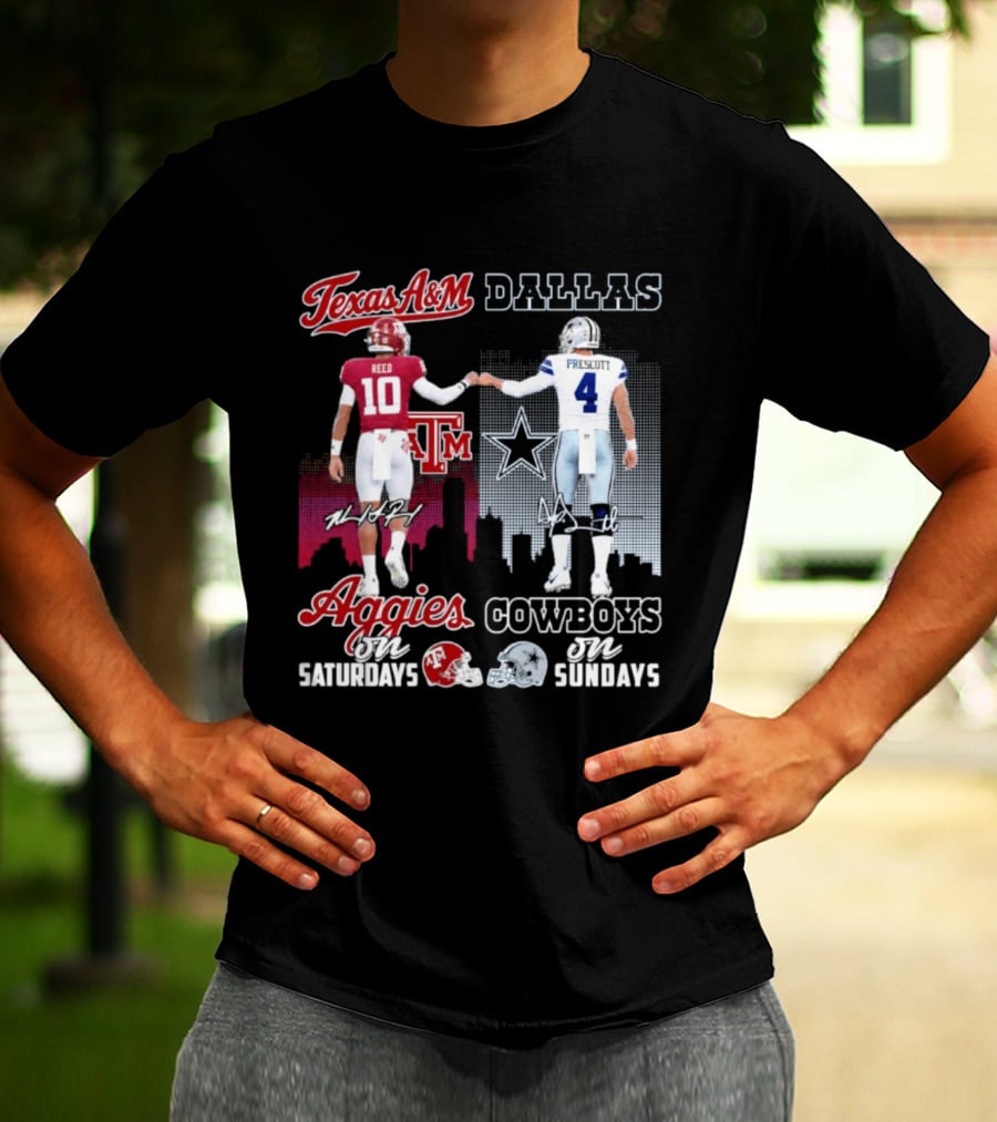 Texas A&M Aggies College Football Saturdays Dallas Cowboys NFL Sundays T-Shirt