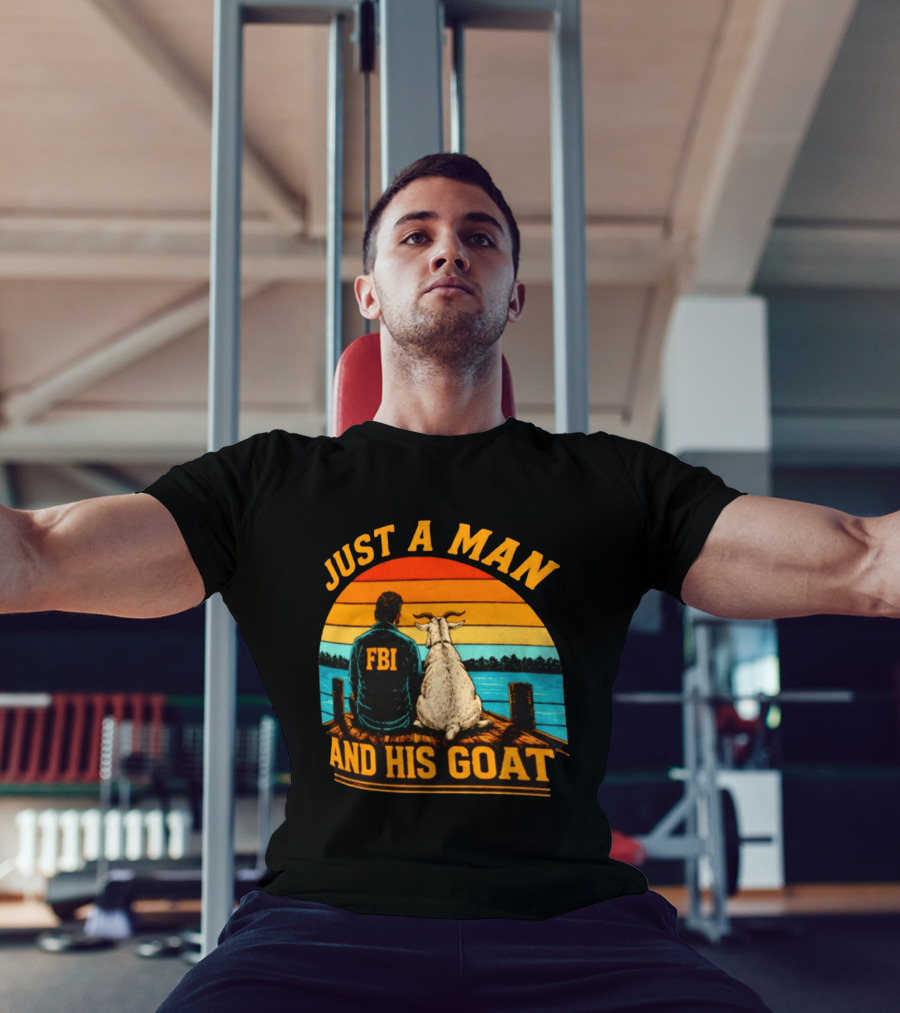 Just A Man And His Goat Fbi Meme Kash Patel Sunset Lake View T-Shirt