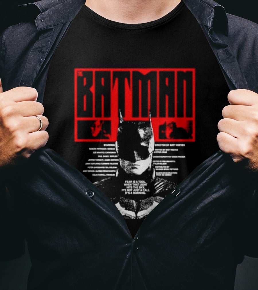 Batman Fear Is A Tool Warning Robert Pattinson T-Shirt