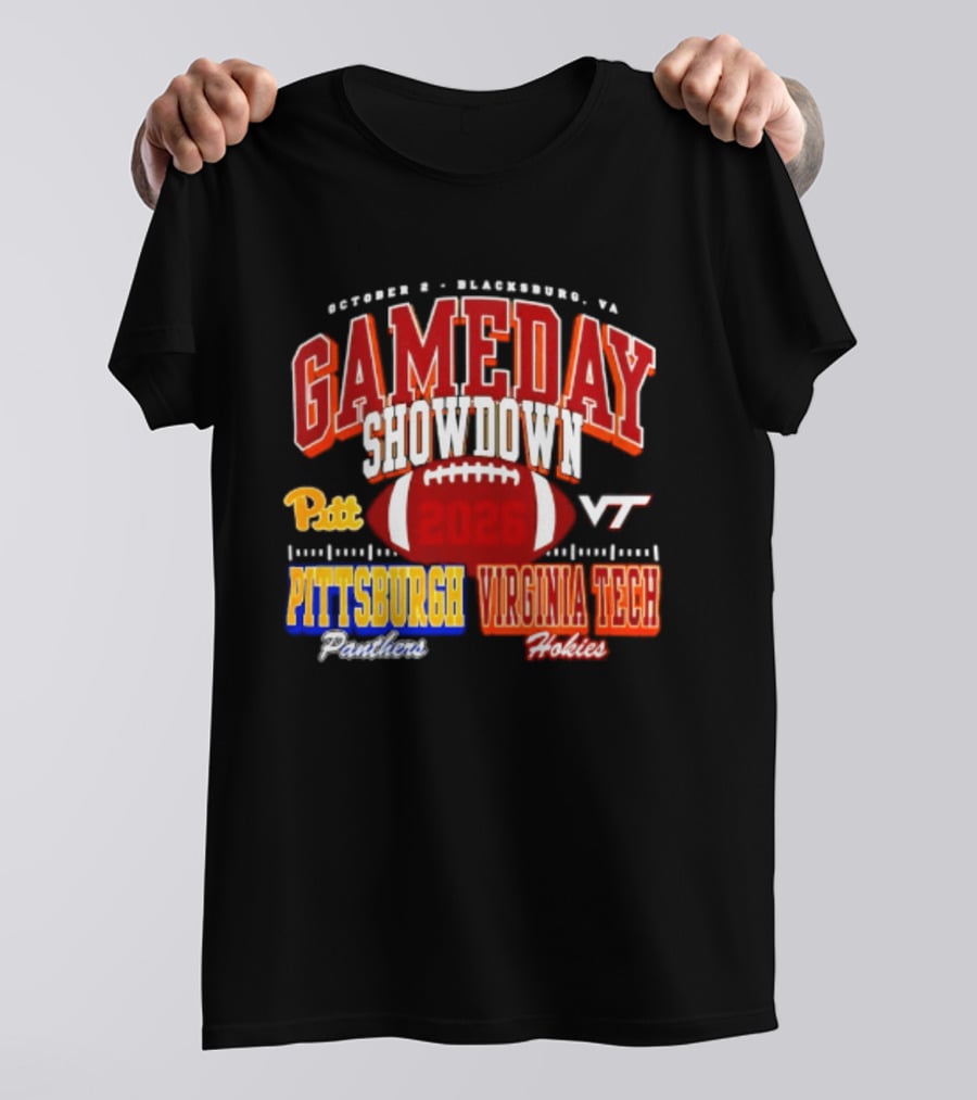 Pittsburgh Panthers Vs Virginia Tech Hokies Gameday Showdown October 3 Blacksburg 2026 T-Shirt