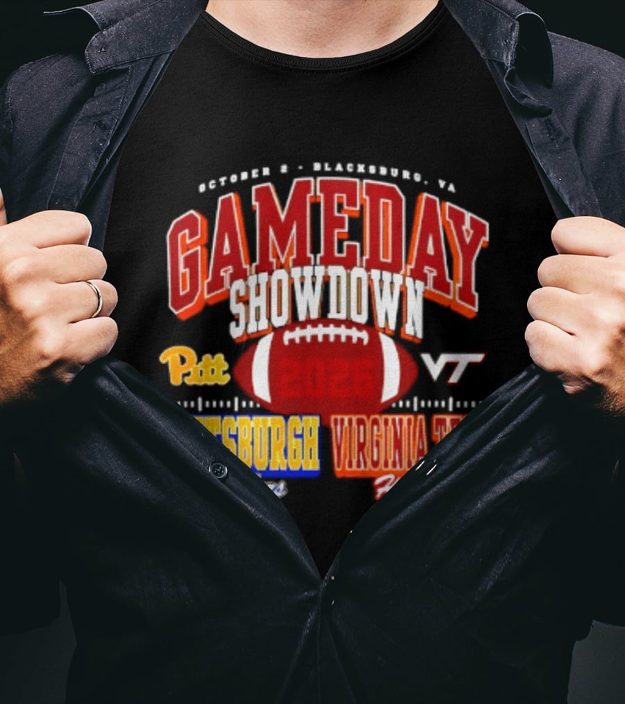 Pittsburgh Panthers Vs Virginia Tech Hokies Gameday Showdown October 3 Blacksburg 2026 T-Shirt