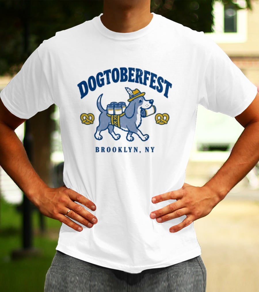 Dogtoberfest Brooklyn NY Pretzel Dog With Beer Kegs 2026 Cyclones T-Shirt