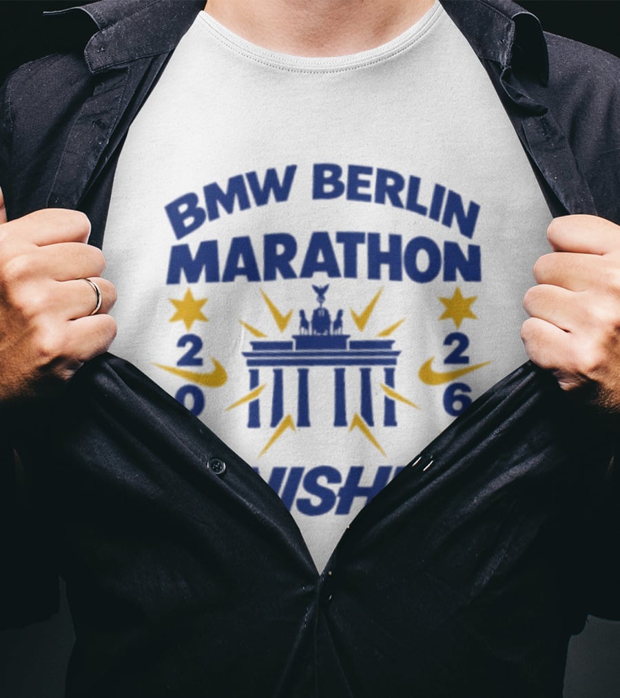 BMW Berlin Marathon 2026 Finisher Brandenburg Gate Stars T-Shirt