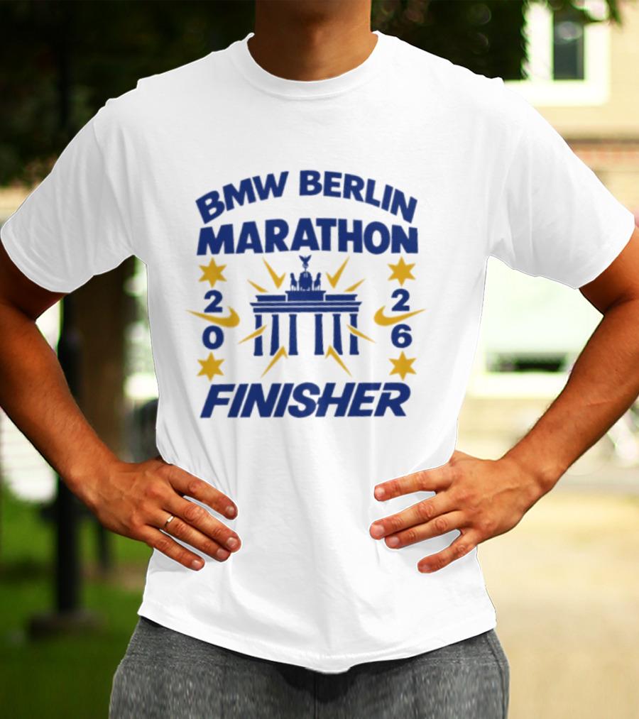 BMW Berlin Marathon 2026 Finisher Brandenburg Gate Stars T-Shirt