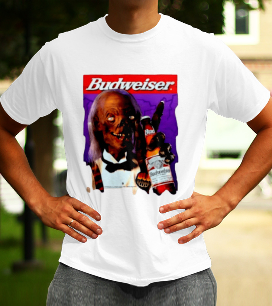 Budweiser Bud Keeper Zombie Halloween Beer Bottle Advertisement T-Shirt