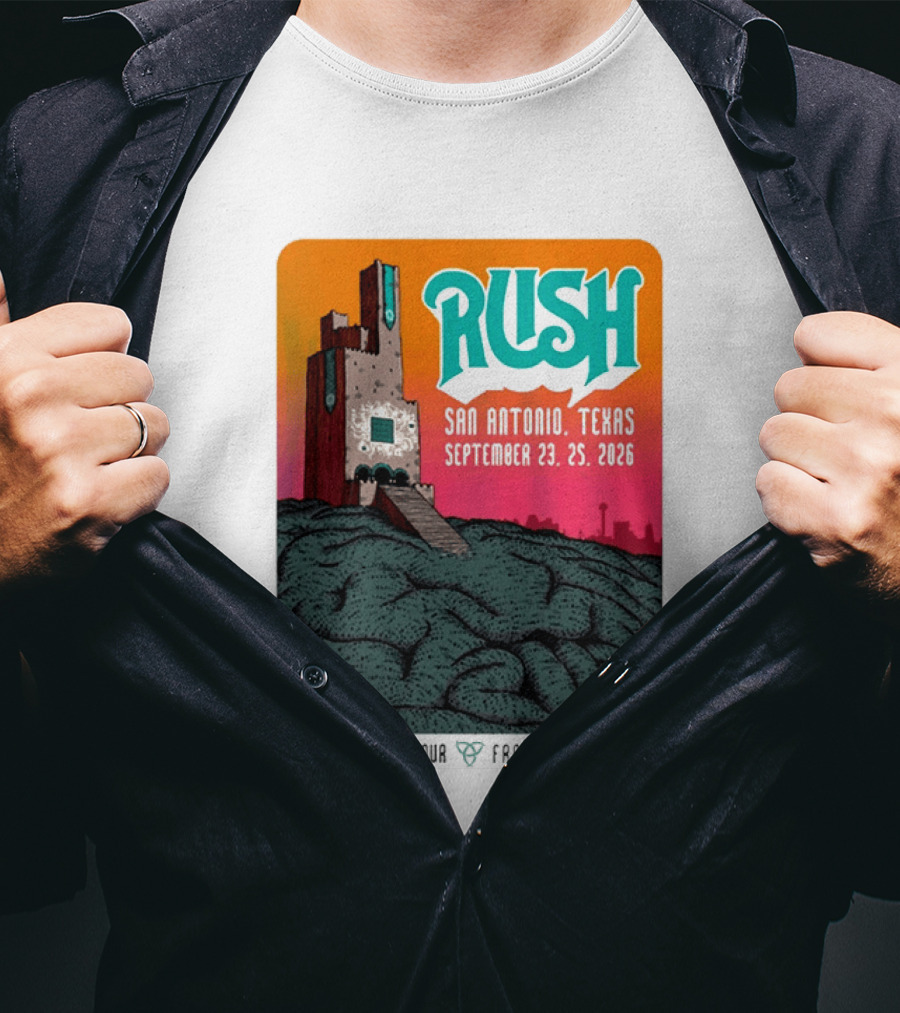 Rush Fifty Something Tour 2026 San Antonio Texas September 23 25 Frost Bank Center T-Shirt