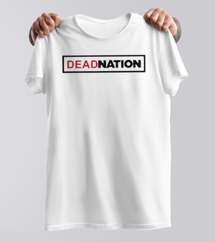 DEAD NATION Red And Black Text Block T-Shirt