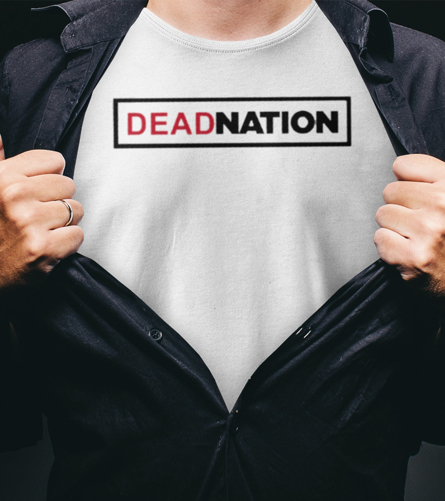 DEAD NATION Red And Black Text Block T-Shirt