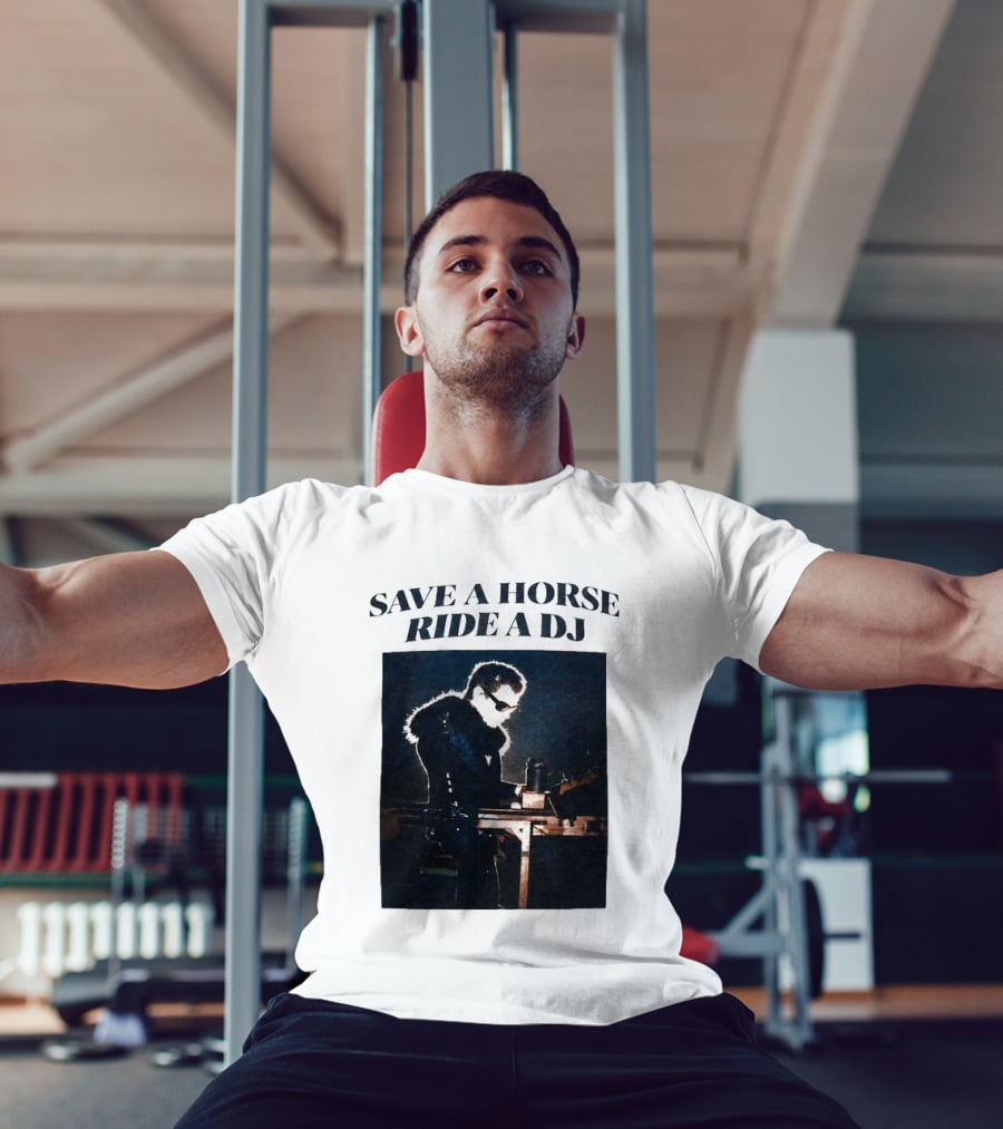 Save A Horse Ride A DJ Musician With Equipment And Sunglasses T-Shirt