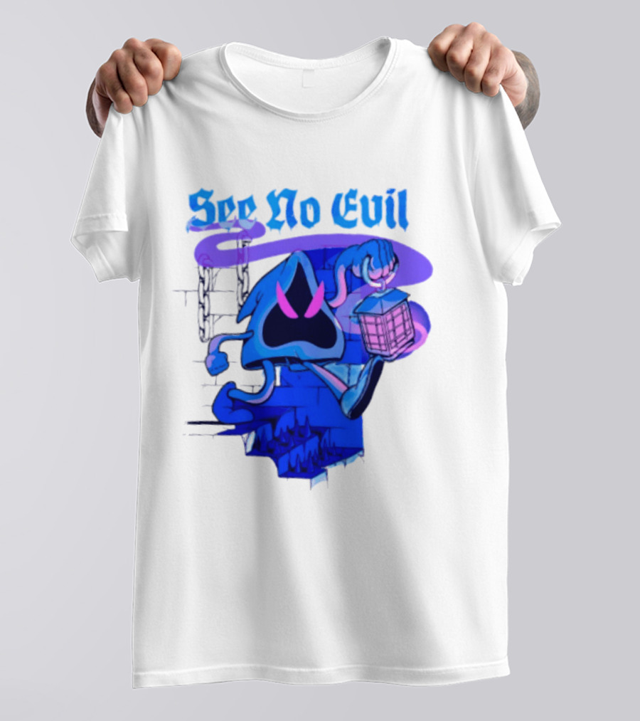 See No Evil Grim Reaper Lantern Spooky T-Shirt