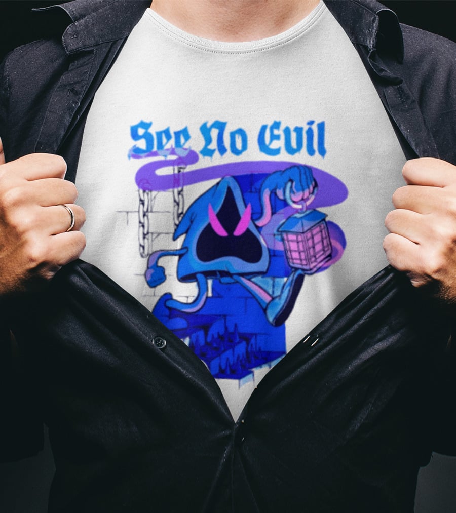 See No Evil Grim Reaper Lantern Spooky T-Shirt
