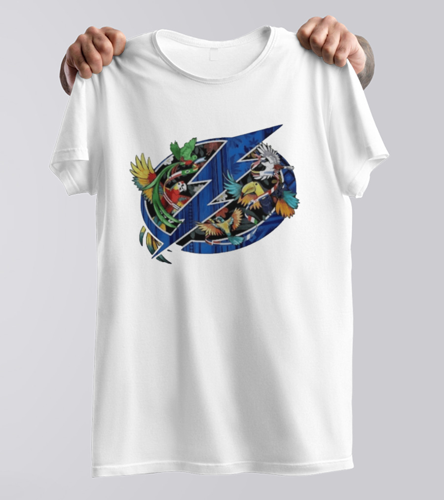 Tampa Bay Lightning Noche Latina Parrot Design NHL Team T-Shirt