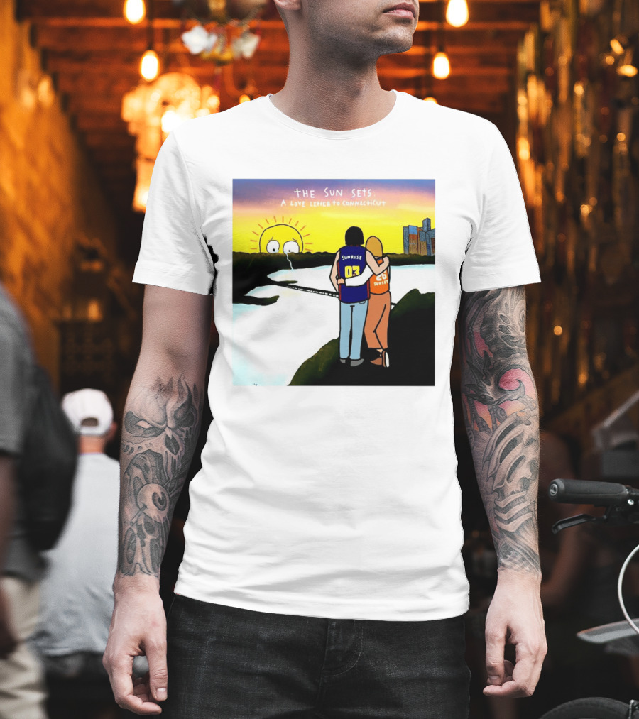 The Sun Sets A Love Letter To Connecticut Basketball Couple Sunrise Sunset T-Shirt