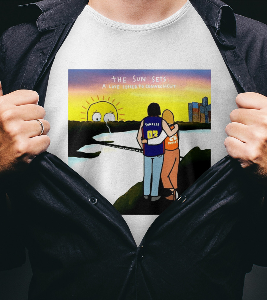 The Sun Sets A Love Letter To Connecticut Basketball Couple Sunrise Sunset T-Shirt