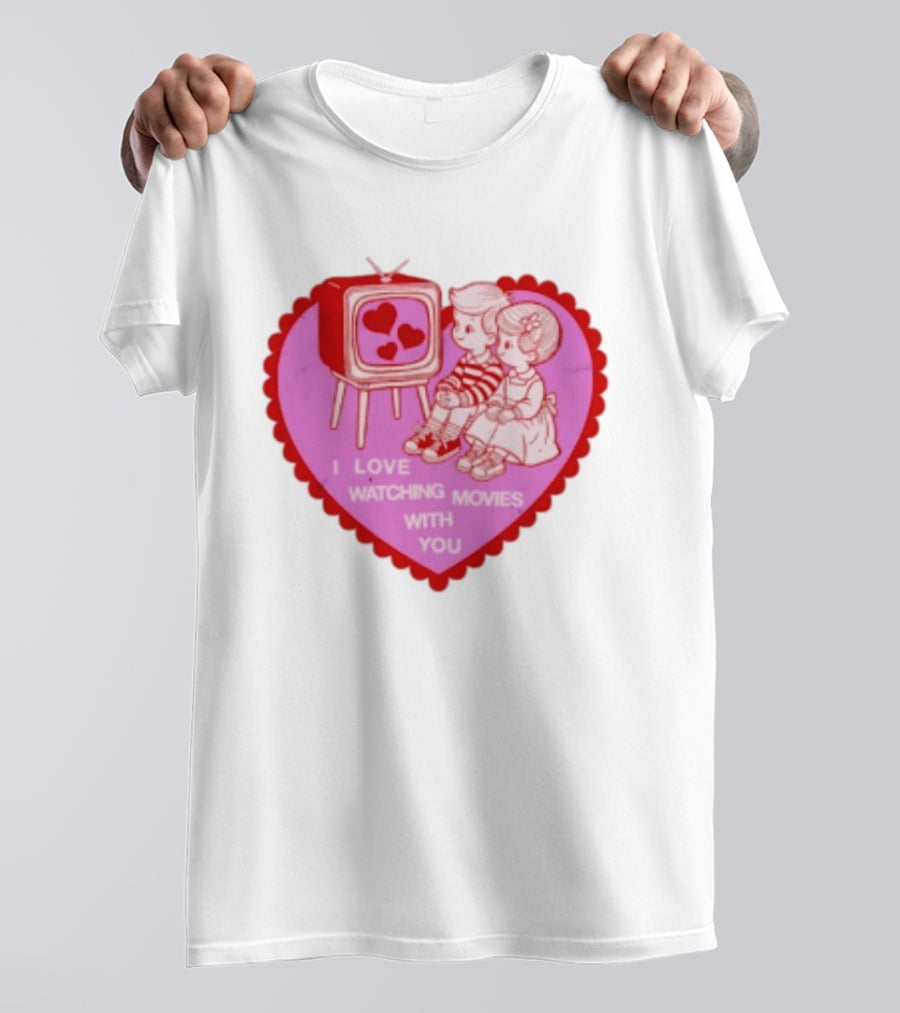 Valentine Heart TV Love Ing Movies With You Kids T-Shirt
