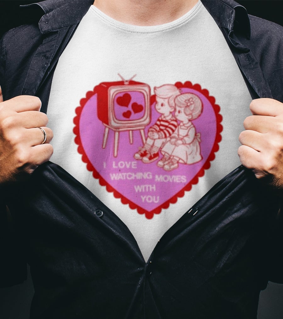 Valentine Heart TV Love Ing Movies With You Kids T-Shirt