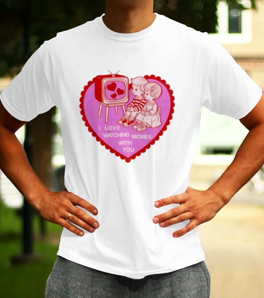 Valentine Heart TV Love Ing Movies With You Kids T-Shirt
