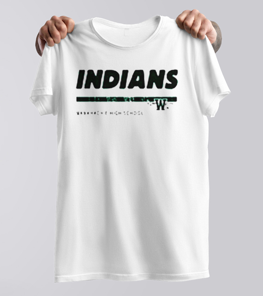 Waxahachie High School Indians Green White T-Shirt