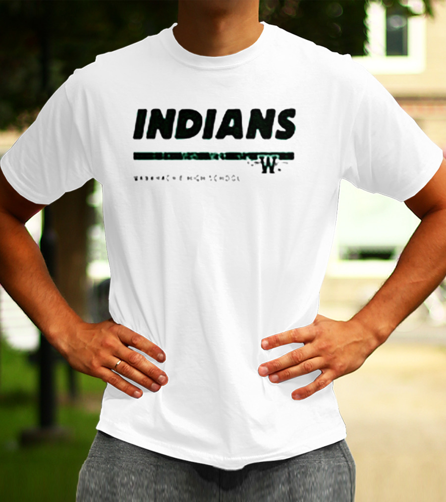 Waxahachie High School Indians Green White T-Shirt