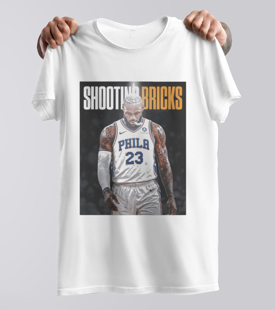 Shooting Bricks LeBron 23 Philly Basketball Meme T-Shirt