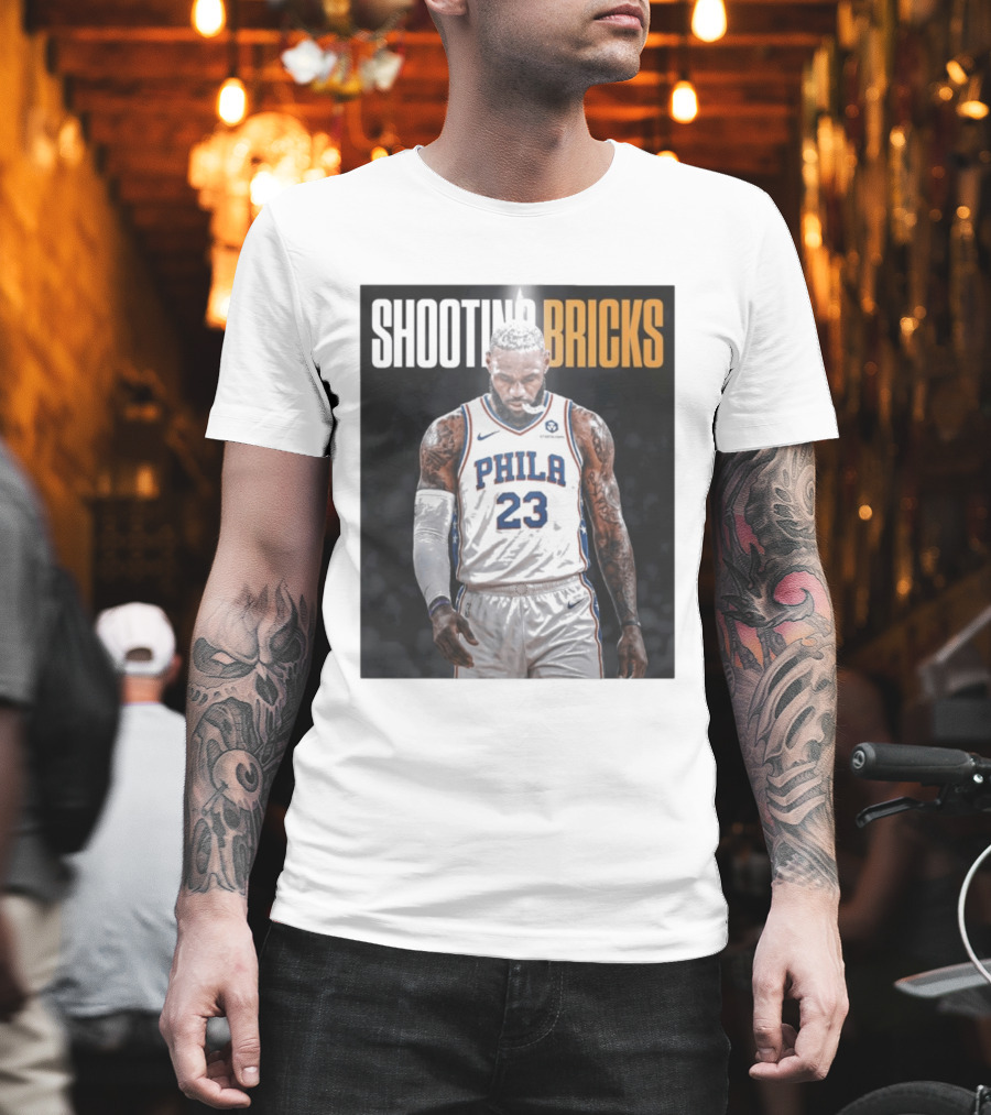 Shooting Bricks LeBron 23 Philly Basketball Meme T-Shirt
