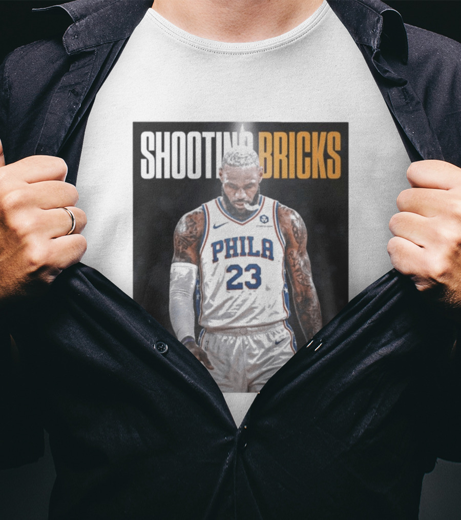 Shooting Bricks LeBron 23 Philly Basketball Meme T-Shirt