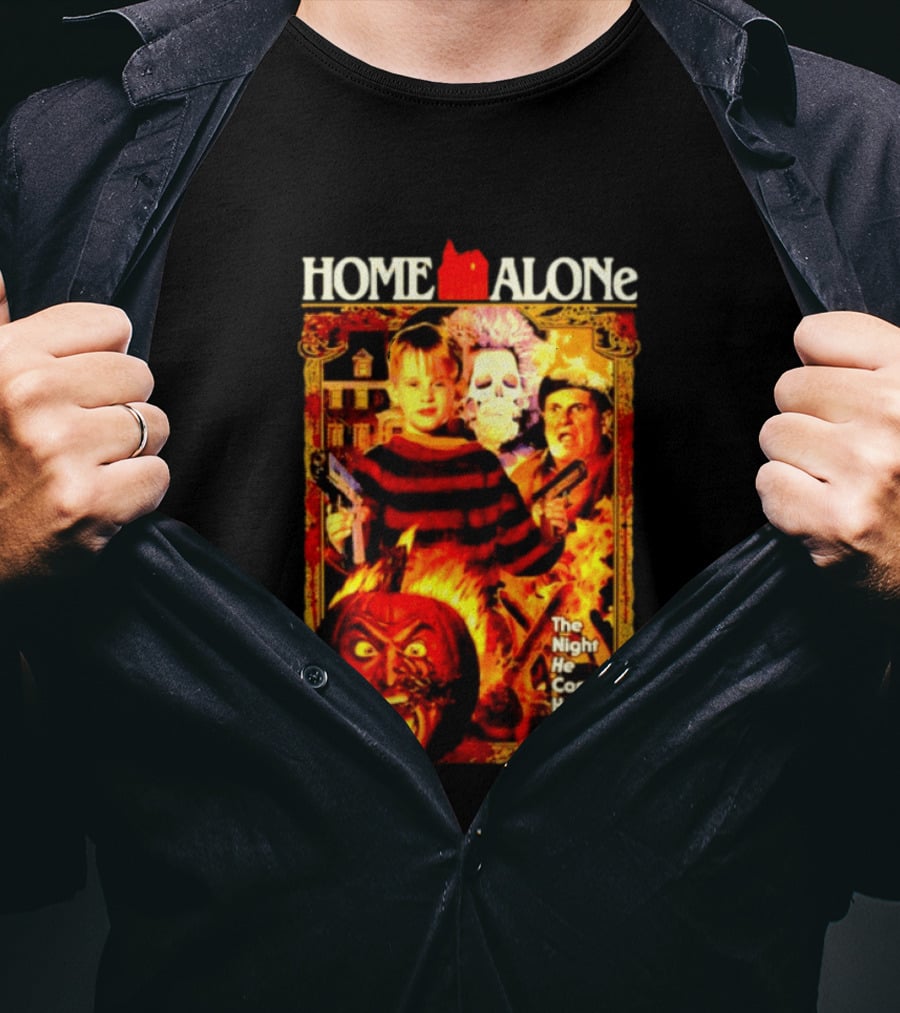 Home Alone The Night He Came Home 80s Movie Mashup T-Shirt