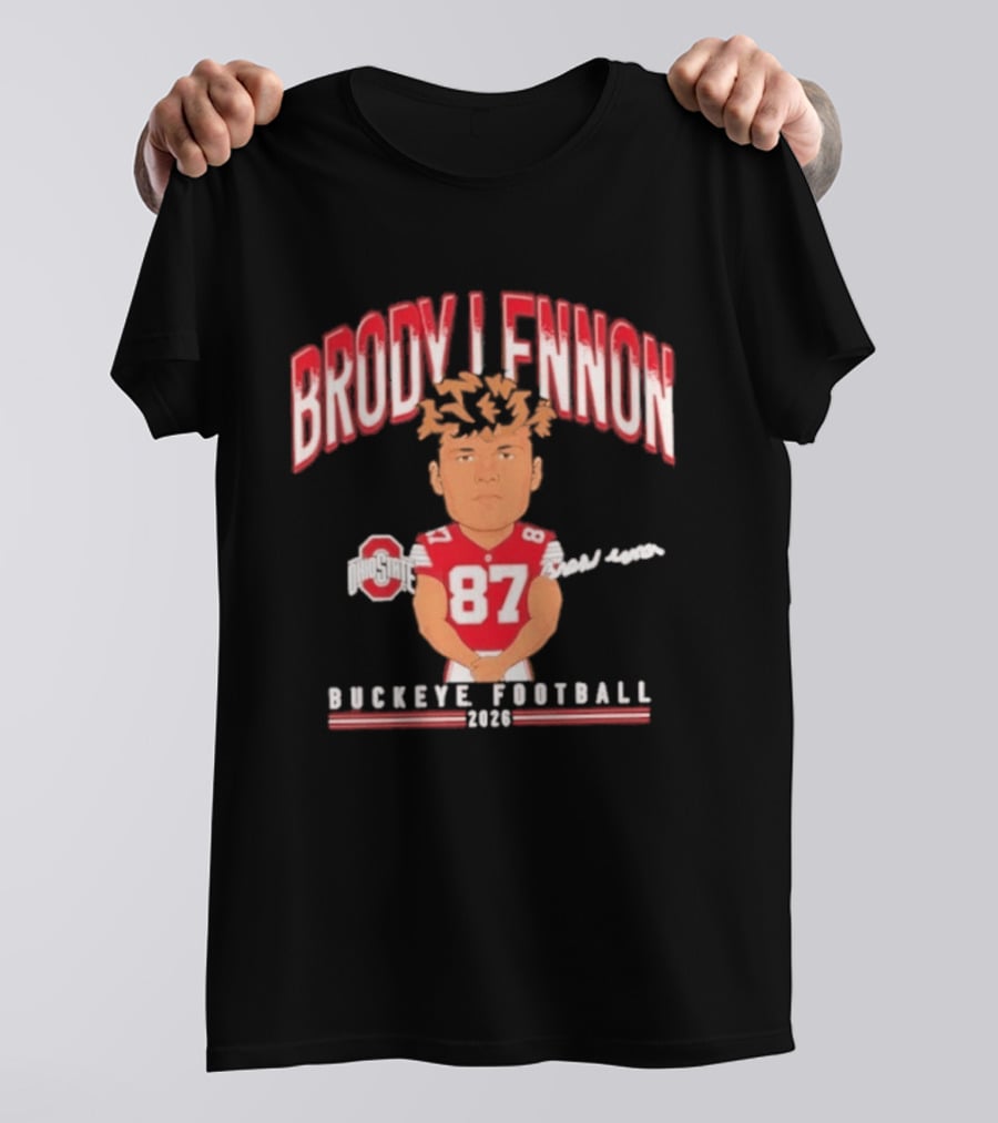 Brody Lennon Ohio State Buckeyes Football Cartoon 2026 T-Shirt