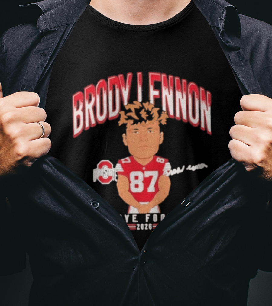Brody Lennon Ohio State Buckeyes Football Cartoon 2026 T-Shirt